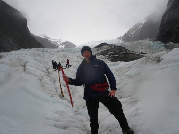 on the glacier hike on an icy cold day in franz josef in 2010